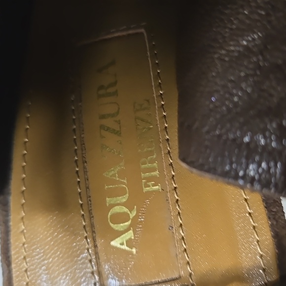 Aquazzura Brown  Suede Tassel Ankle Tie Sandals Size 38 - Picture 7 of 8